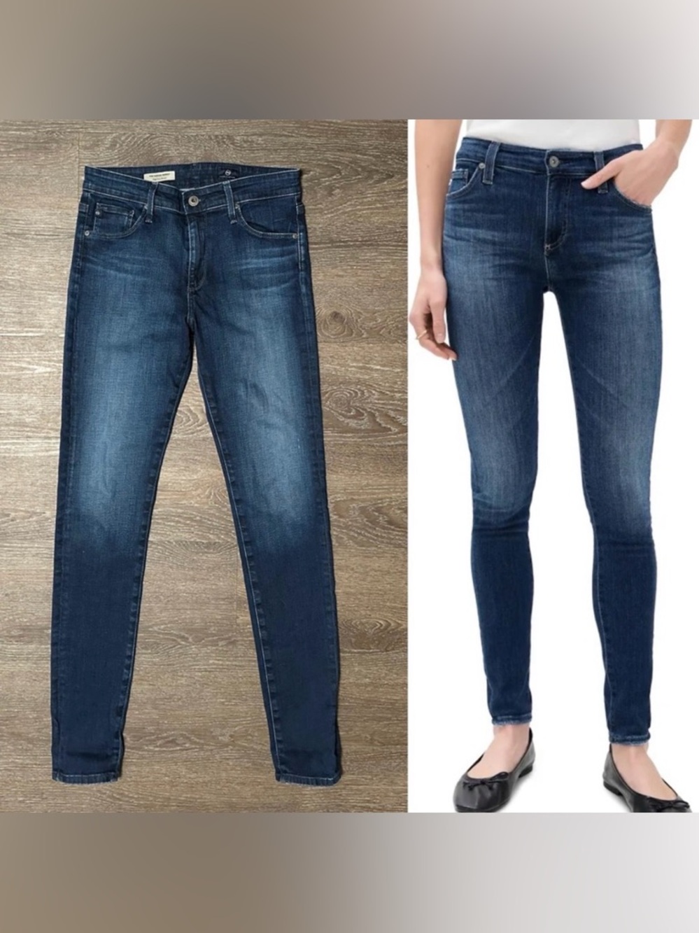 AG ADRIANO GOLDSCIMIED The Farrah Skinny High Risa  blue Jeans Size 27 27R EUC